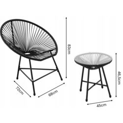 Комплект садовой мебели GardenLine FAT3446 (Grey/Black) Thumb