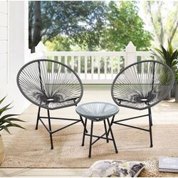 Set mobilier de gradina GardenLine FAT3446 (Grey/Black)