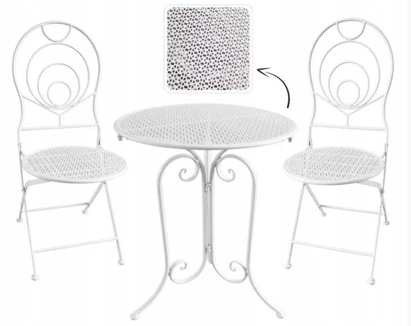 Set mobilier de gradina GardenLine Linda GOM8237 (White) - 2