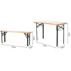 Set mobilier de gradina GardenLine MEB0780 (Natural/Black) Thumb