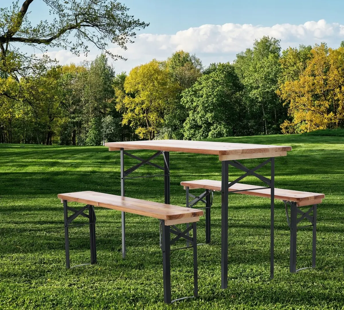 Set mobilier de gradina GardenLine MEB0780 (Natural/Black)