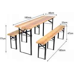 Set mobilier de gradina GardenLine MEB2745 (Wood/Black) Thumb