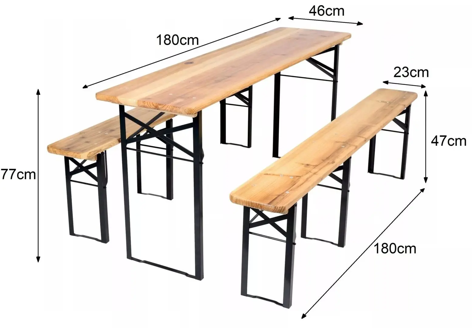Set mobilier de gradina GardenLine MEB2745 (Wood/Black)