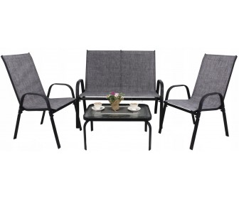 Set mobilier de grădină GardenLine NEO9924 (Grey/Black)