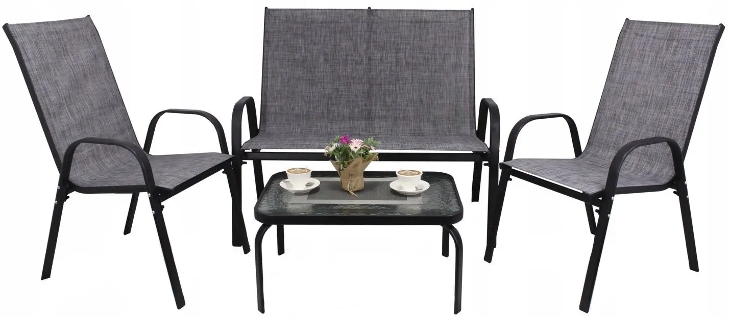 Set mobilier de grădină GardenLine NEO9924 (Grey/Black)