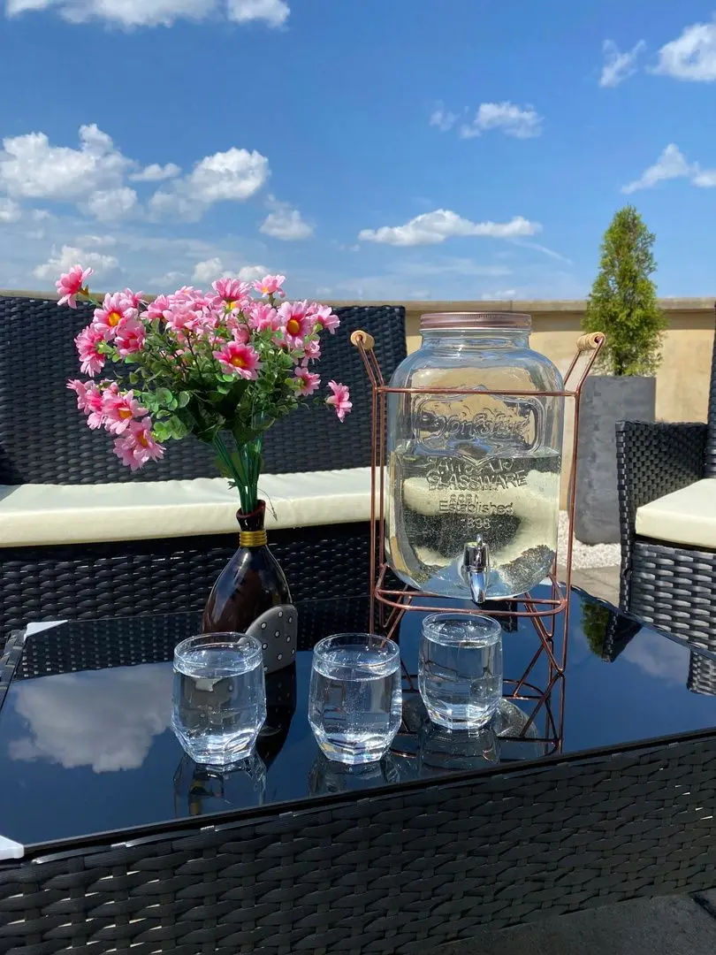 Set mobilier de gradina GardenLine SAD0849 (Black/Cream) - 4