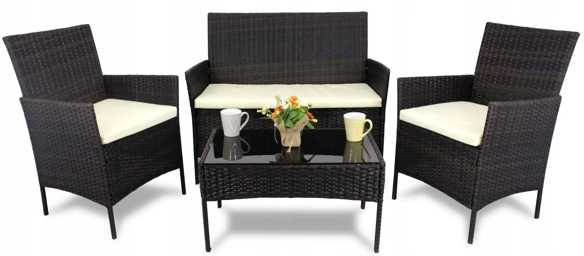 Set mobilier de gradina GardenLine SAD1408 (Brown/Cream) - 2