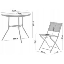 Set mobilier de gradina GardenLine SAD7149 (Grey) Thumb