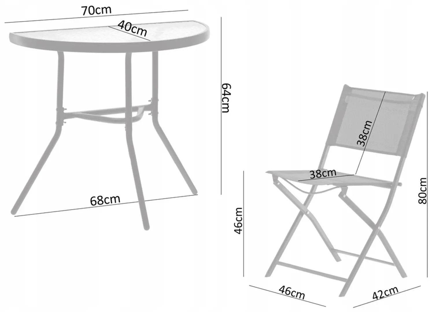 Set mobilier de gradina GardenLine SAD7149 (Grey)