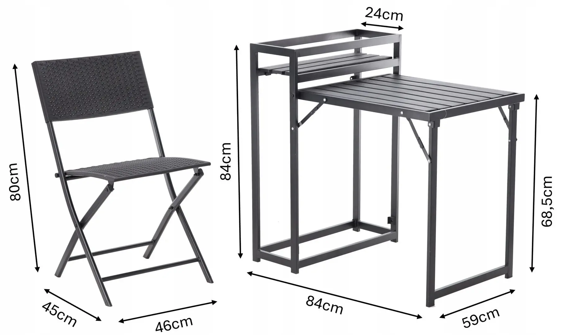 Комплект садовой мебели GardenLine SAD8038 (Black) - 2