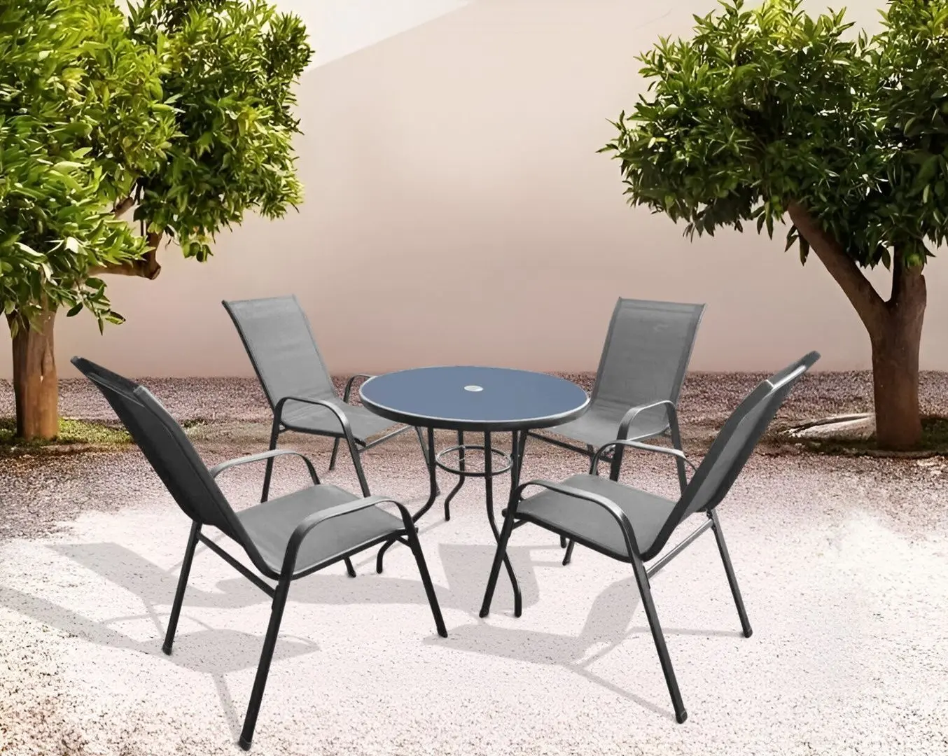 Set mobilier de gradina GardenLine TIH3514 (Grey/Black)