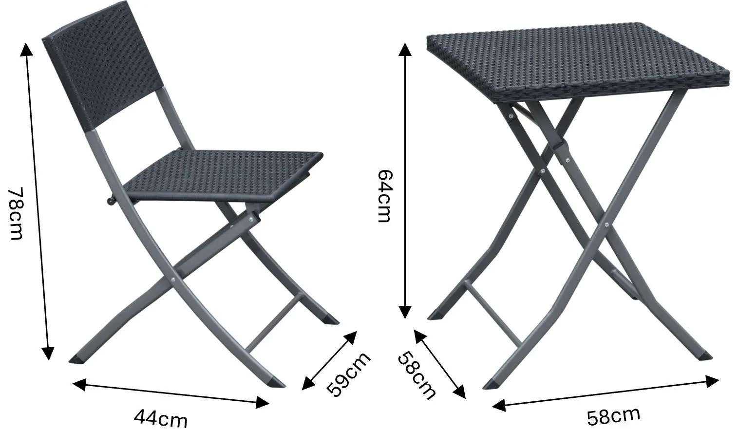 Set mobilier de gradina GardenLine ZUM9930 (Anthracite)