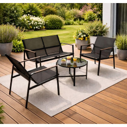 Set mobilier de gradina Gardlov 27622 (Black/Wood)