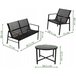 Комплект садовой мебели Gardlov 27622 (Black/Wood) Thumb