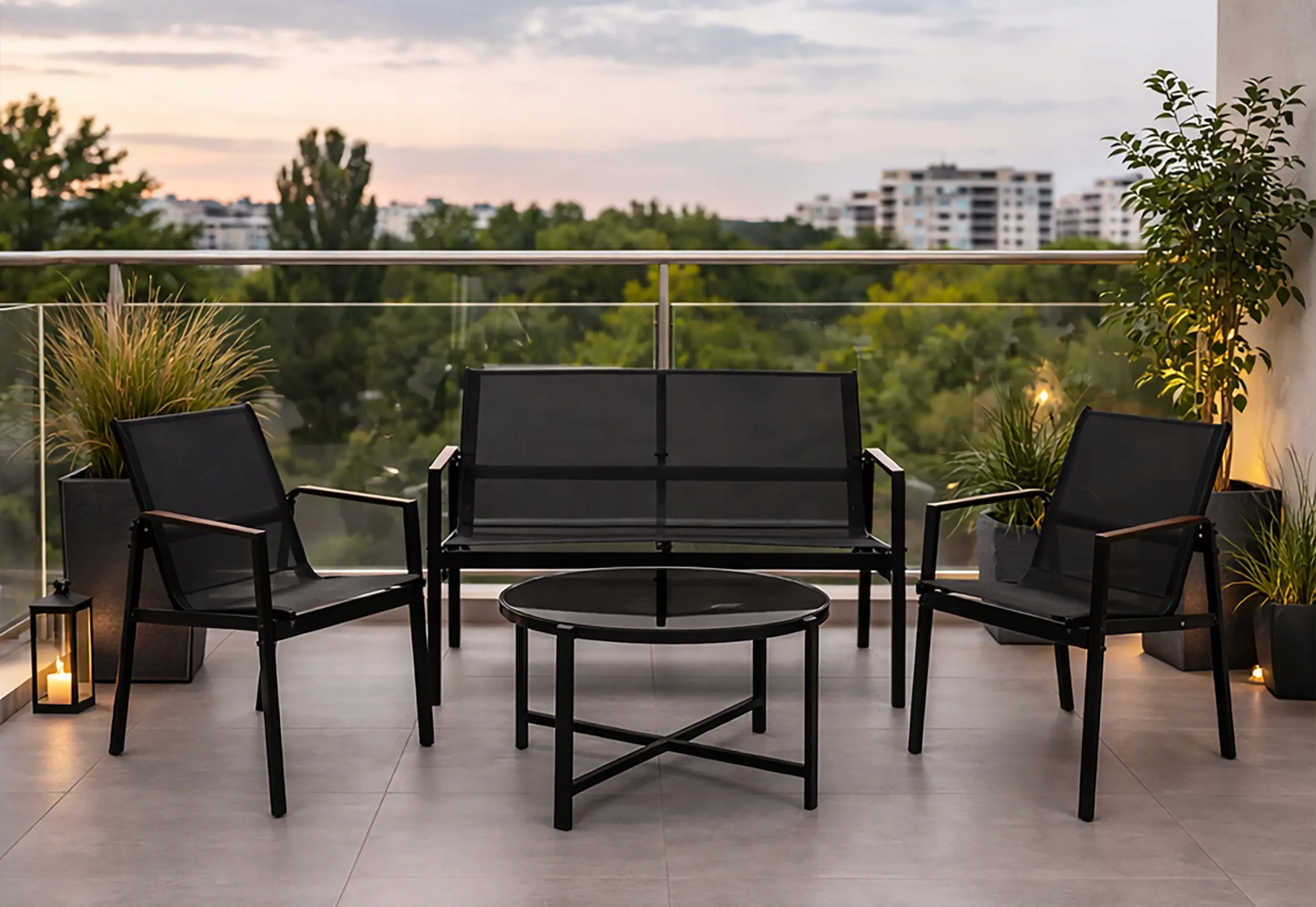 Комплект садовой мебели Gardlov 27622 (Black/Wood) - 10