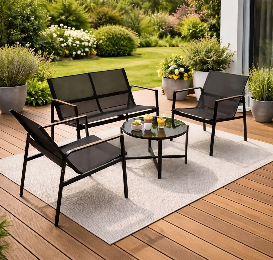 Комплект садовой мебели Gardlov 27622 (Black/Wood)