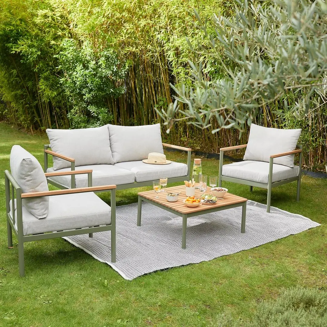 Комплект садовой мебели GoodHome Akoa (Green/Brown/Gray)