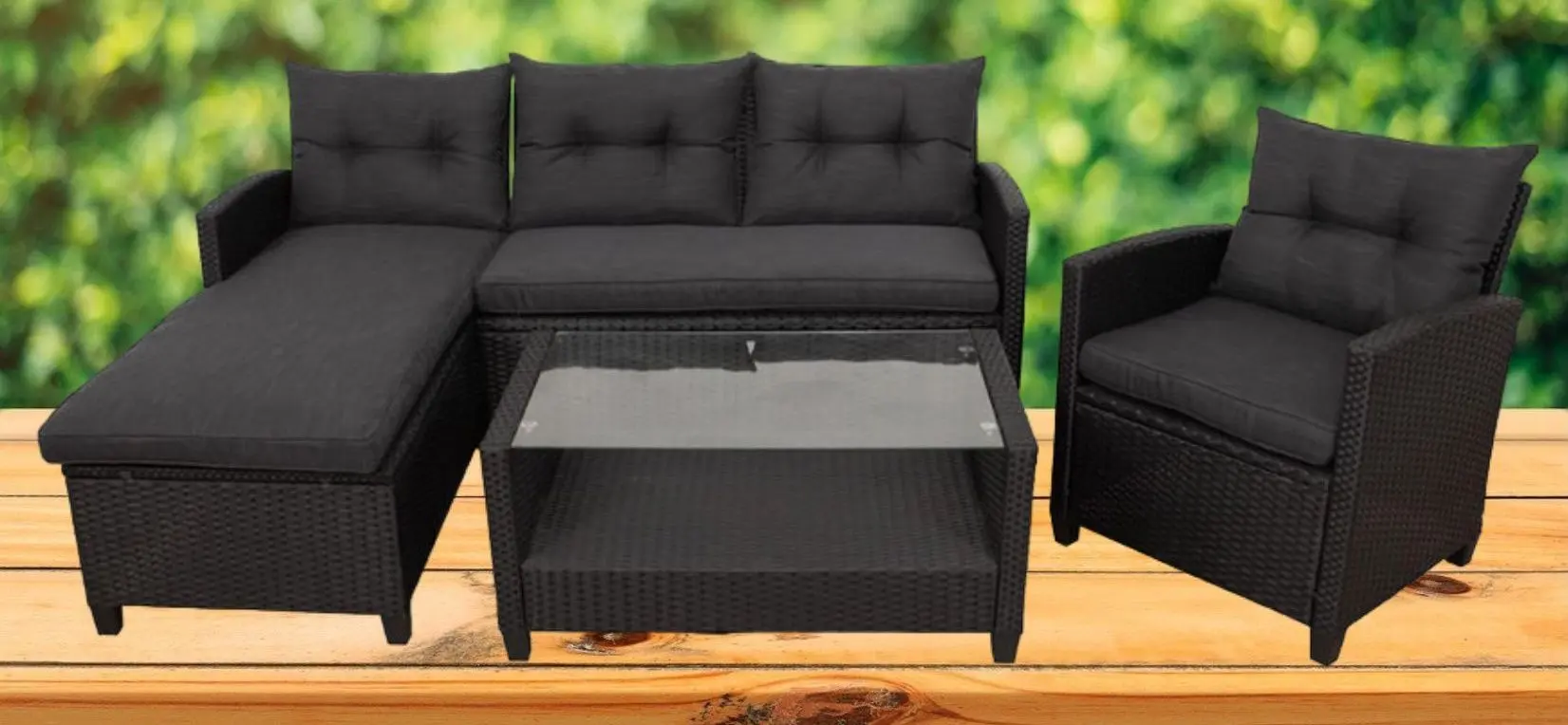 Set mobilier de gradina Green Bay Cebu (Black)