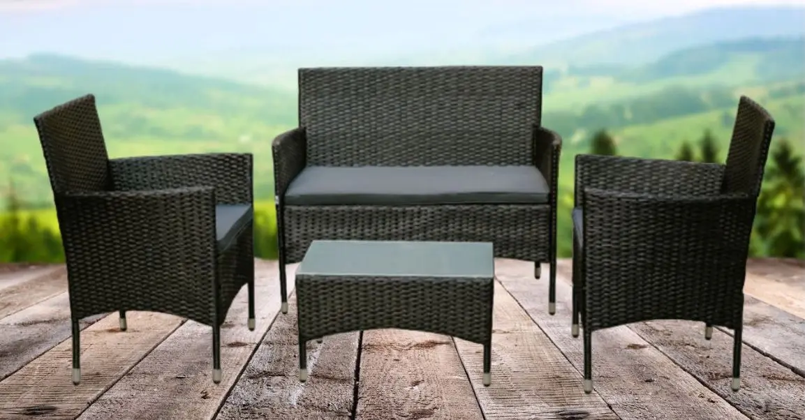 Set mobilier de gradina Green Bay Ronda (Black/Gray)