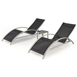 Set de sezlonguri cu masuta Halmar Embolo (Black/Light Grey) Thumb