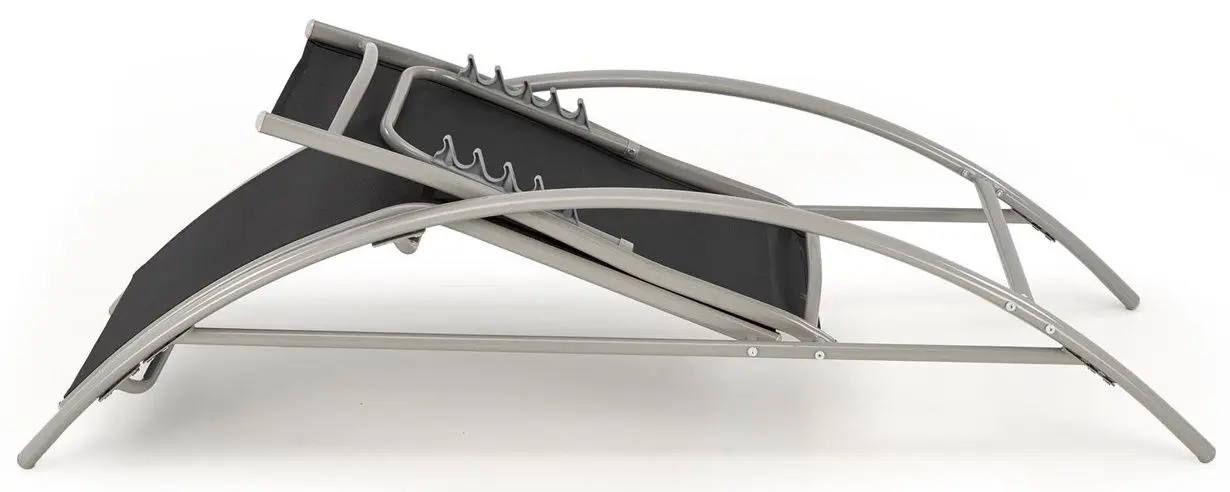 Set de sezlonguri cu masuta Halmar Embolo (Black/Light Grey)