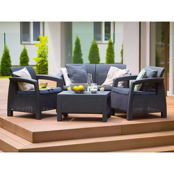 Комплект садовой мебели Heniver Novara 2+1+1+T (Anthracite)