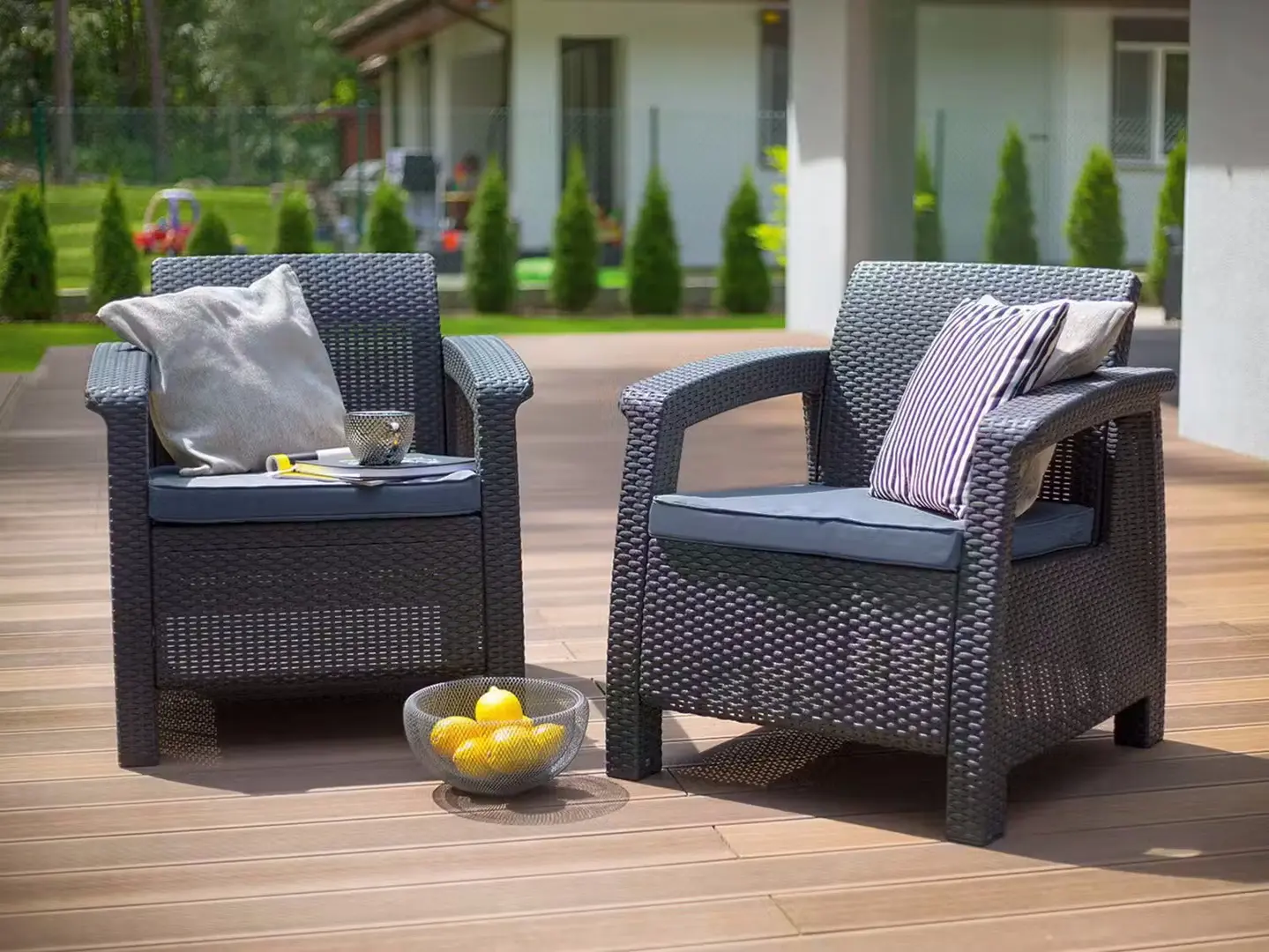 Комплект садовой мебели Heniver Novara 2+1+1+T (Anthracite) - 5