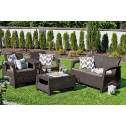 Set mobilier de gradina Heniver Novara 2+1+1+T (Brown) Thumb
