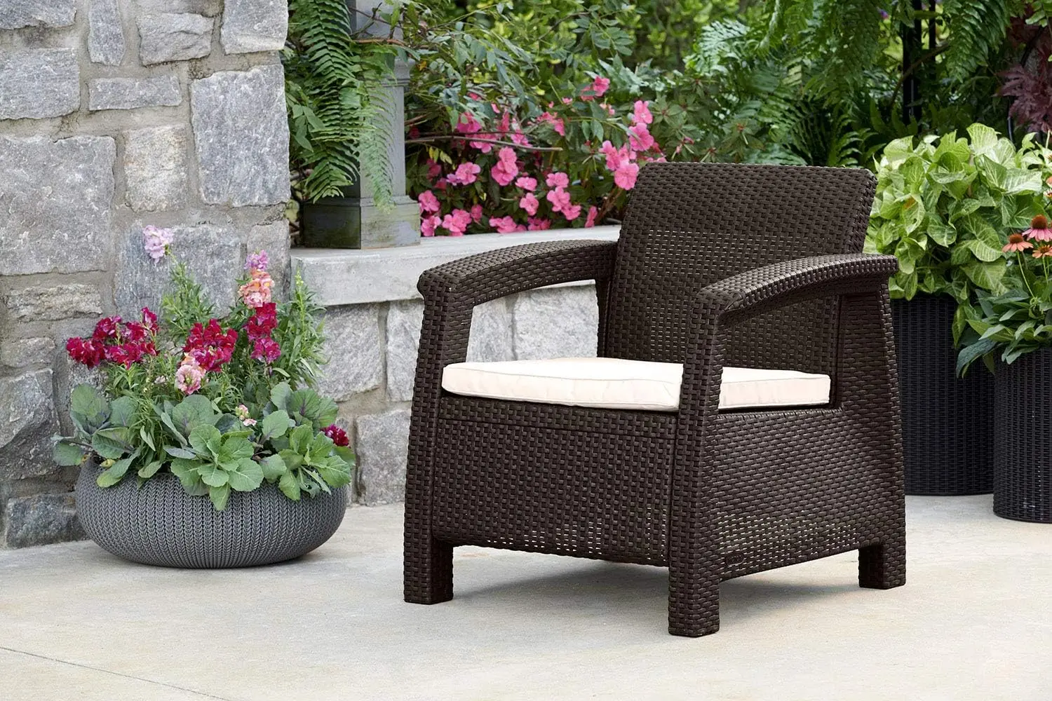 Set mobilier de gradina Heniver Novara 2+1+1+T (Brown) - 6