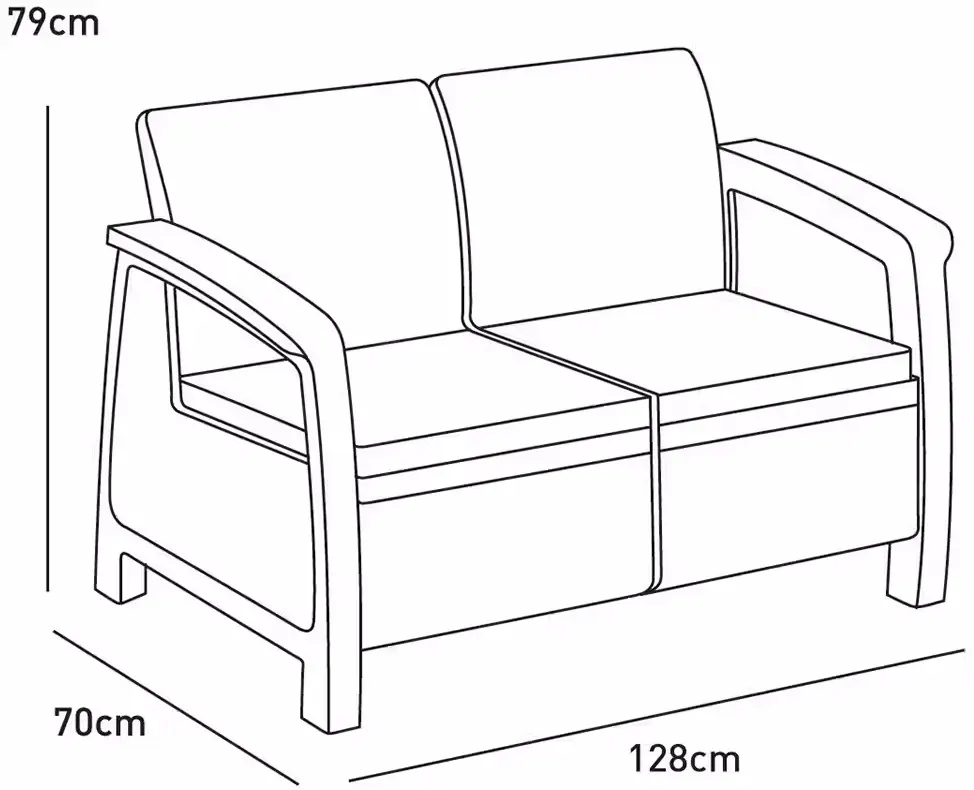 Set mobilier de gradina Heniver Novara 2+1+1+T (Brown) - 7