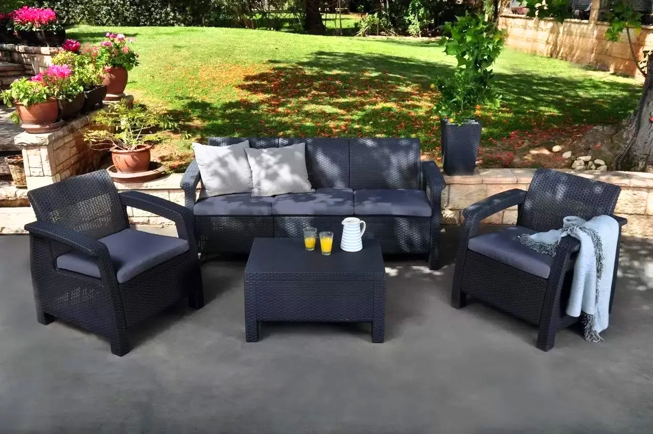 Set mobilier de gradina Heniver Novara 3+1+1+T (Anthracite) - 2