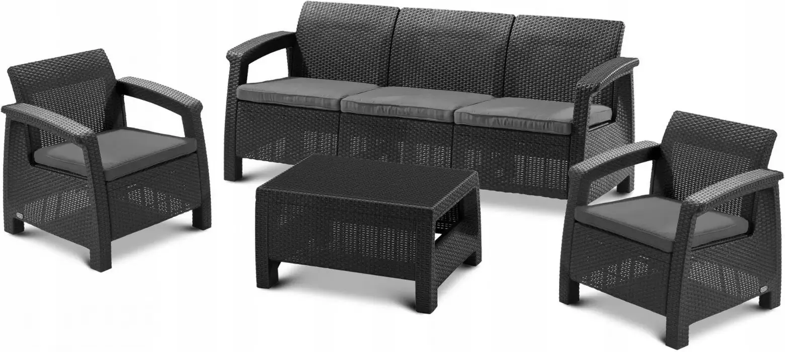 Set mobilier de gradina Heniver Novara 3+1+1+T (Anthracite) - 4