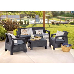 Set mobilier de gradina Heniver Novara 3+1+1+T (Anthracite)