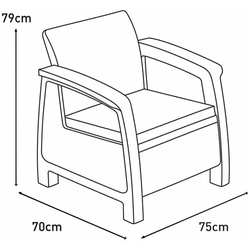 Set mobilier de gradina Heniver Novara 3+1+1+T (Anthracite) Thumb