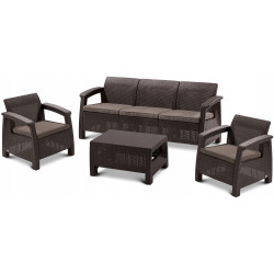 Set mobilier de gradina Heniver Novara 3+1+1+T (Brown) Thumb
