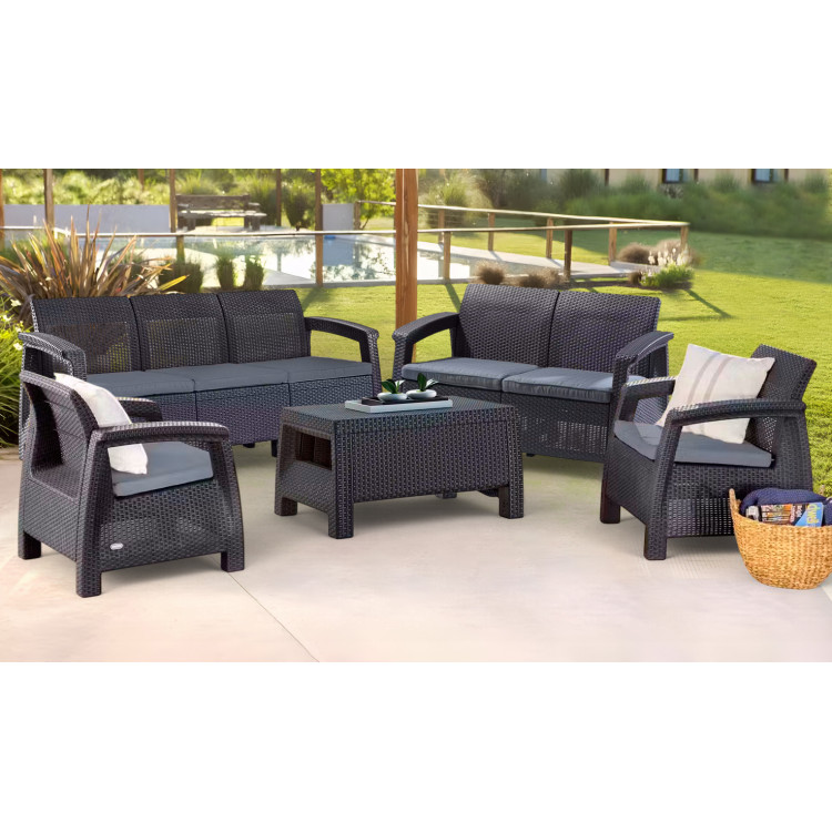 Комплект садовой мебели Heniver Novara 3+2+1+1+T (Anthracite)
