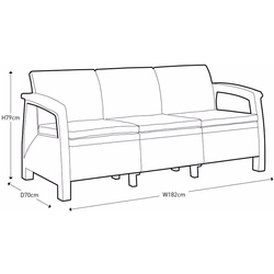 Set mobilier de gradina Heniver Novara 3+2+1+1+T (Anthracite) Thumb