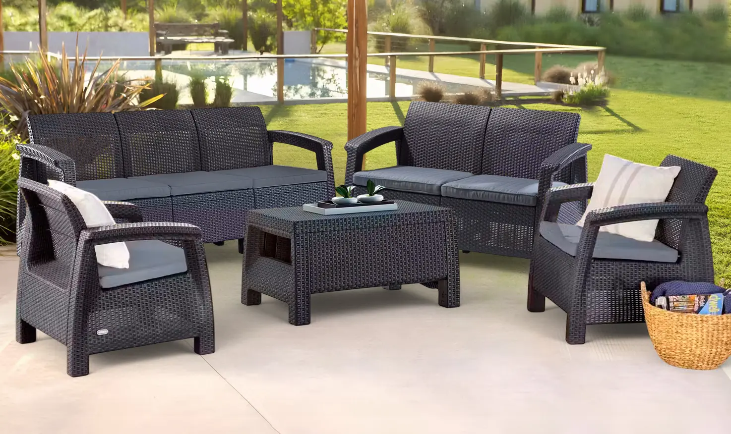 Set mobilier de gradina Heniver Novara 3+2+1+1+T (Anthracite)