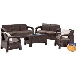 Set mobilier de gradina Heniver Novara 3+2+1+1+T (Brown) Thumb
