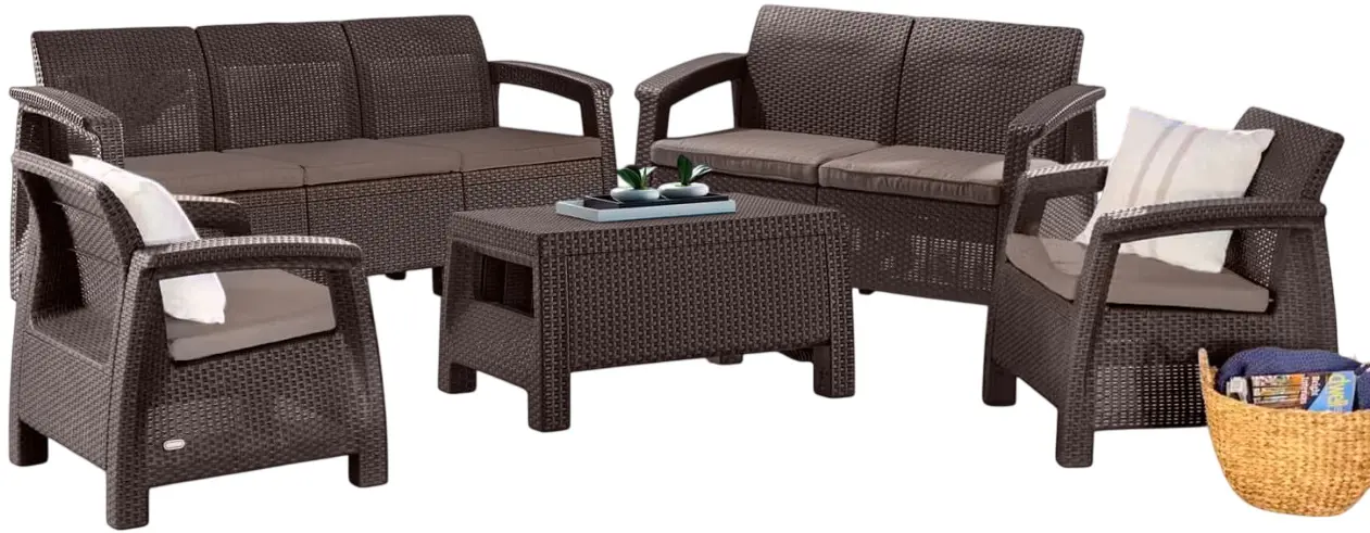 Set mobilier de gradina Heniver Novara 3+2+1+1+T (Brown) - 2