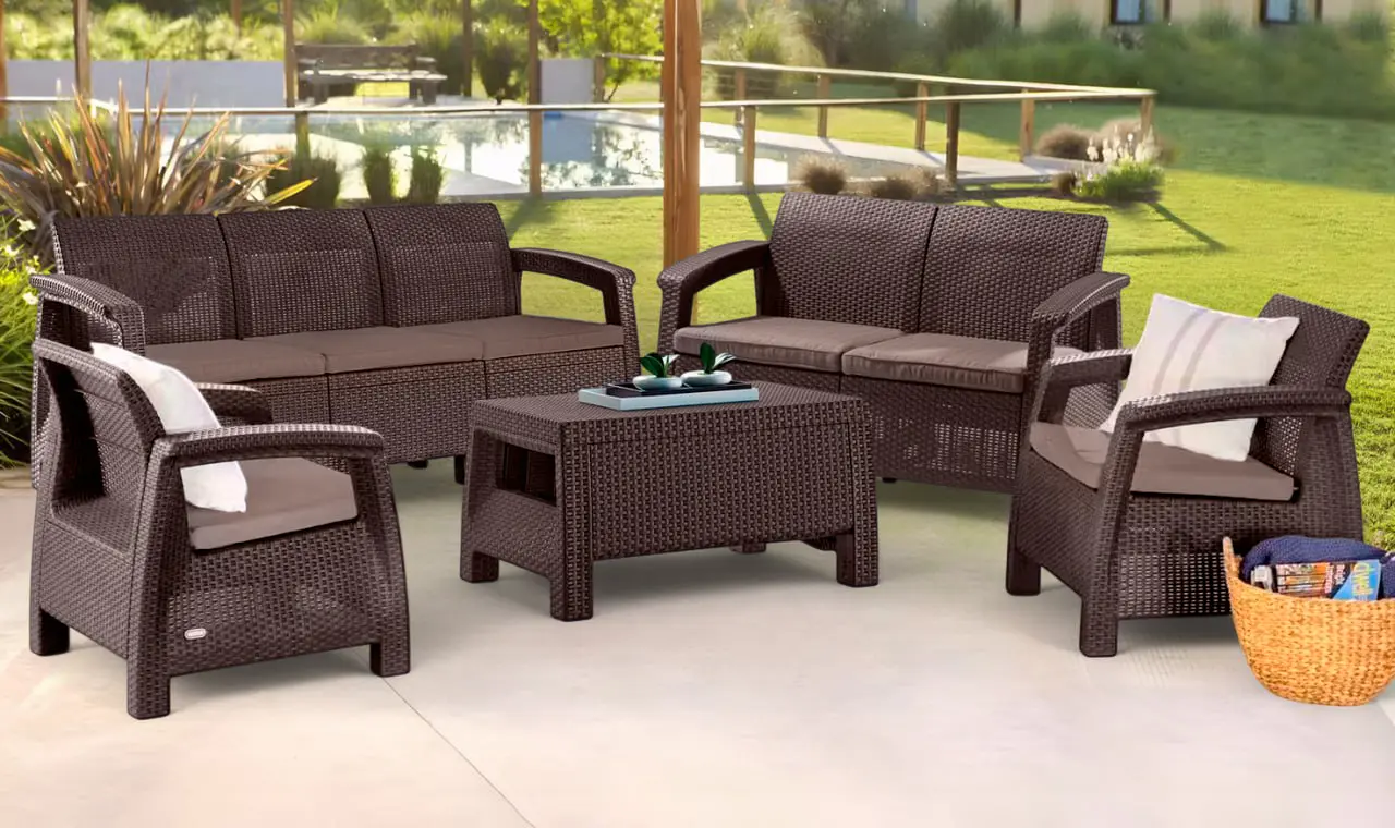 Set mobilier de gradina Heniver Novara 3+2+1+1+T (Brown)