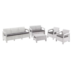 Set mobilier de gradina Heniver Novara 3+2+1+1+T (White) Thumb