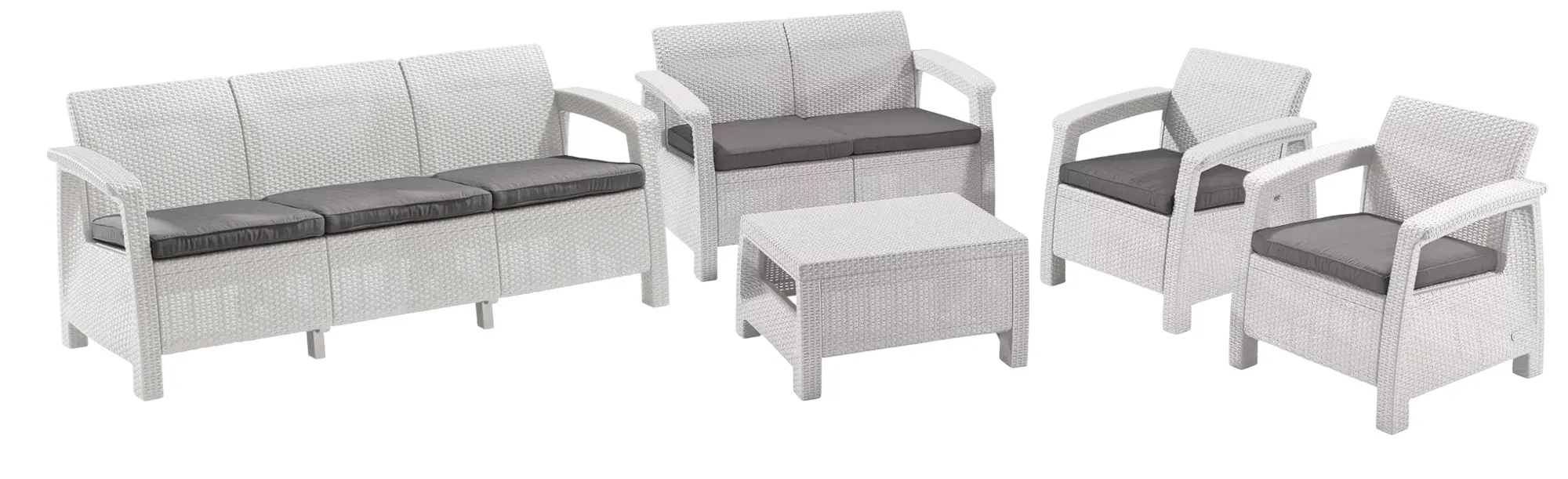 Set mobilier de gradina Heniver Novara 3+2+1+1+T (White) - 2