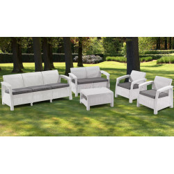 Set mobilier de gradina Heniver Novara 3+2+1+1+T (White)