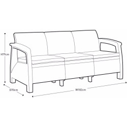 Set mobilier de gradina Heniver Novara 3+2+1+1+T (White) Thumb