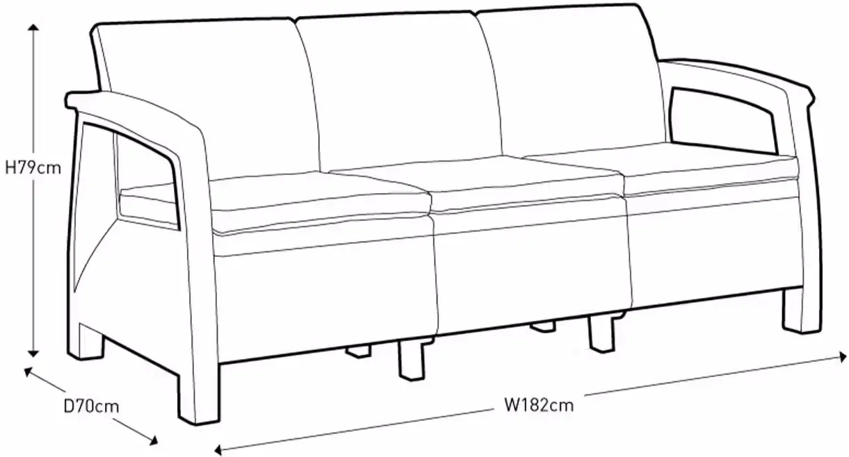 Set mobilier de gradina Heniver Novara 3+2+1+1+T (White) - 8