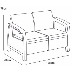Set mobilier de gradina Heniver Novara 3+2+1+1+T (White) Thumb