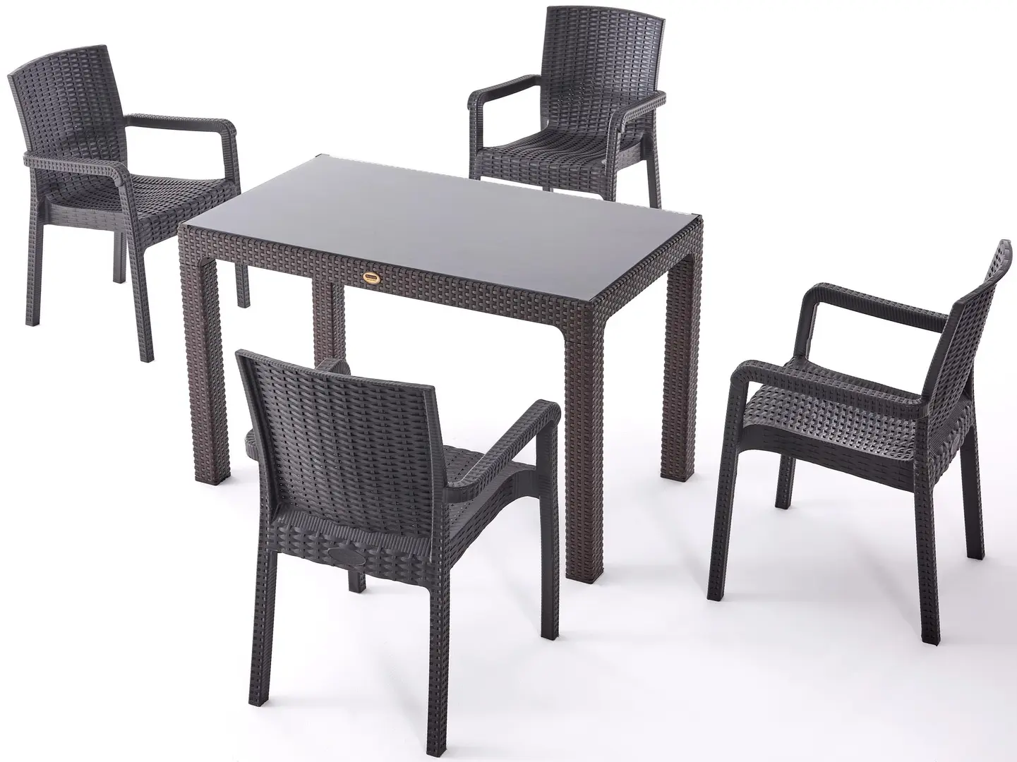 Set mobilier de gradina Heniver Rattan Table 120x70 + Vector Anthracite (1+4)