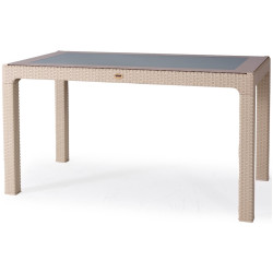 Set mobilier de gradina Heniver Rattan Table 140x80 + Rambo Cappuccino (1+6) Thumb
