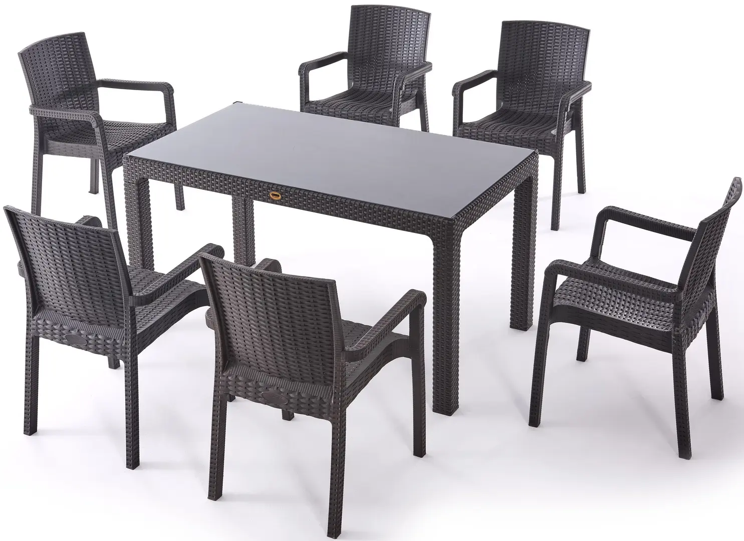 Комплект садовой мебели Heniver Rattan Table 150x90 + Vector Anthracite (1+6)
